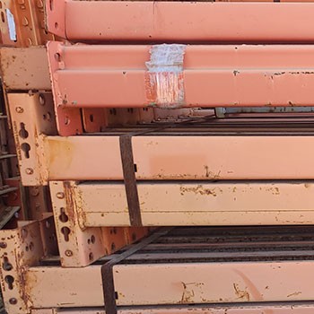 56" x 3" Used Teardrop Pallet Rack Beam- New Style