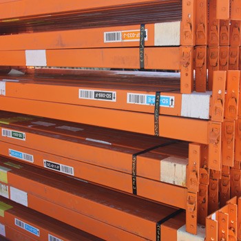 96" x 3" Used Teardrop Pallet Rack Beam- New Style