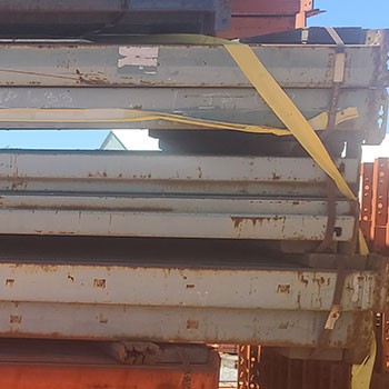 132" x 4 1/4" Used Teardrop Pallet Rack Beam- Old Style