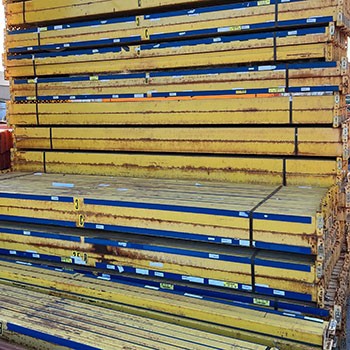 132" x 4 1/2" Used Teardrop Pallet Rack Beam- Old Style