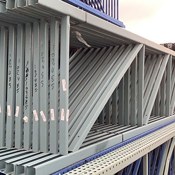 42” x 216” Used Teardrop Pallet Rack Upright- Old Style 42” x 216” Used Teardrop Pallet Rack Upright- Old Style