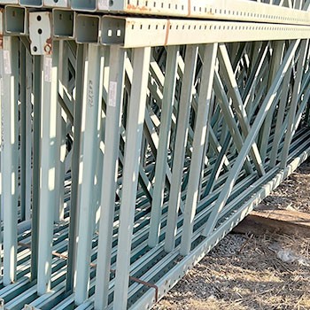 42” x 288” Used Teardrop Pallet Rack Upright- New Style 42” x 288” Used Teardrop Pallet Rack Upright- New Style