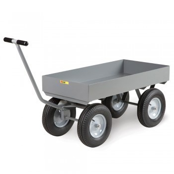 48"Wx24"D Deck Deep-Shelf Shop Wagon - 12" Mold-On Rubber Wheels