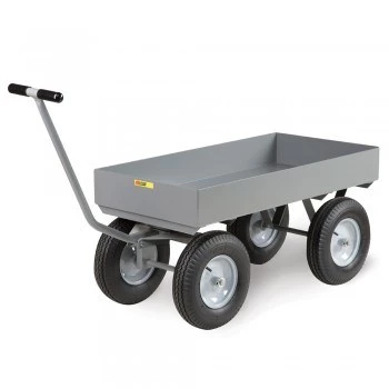 48"Wx24"D Deck Deep-Shelf Shop Wagon - 12" Mold-On Rubber Wheels
