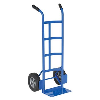 Dual-Handle Steel Hand Truck - Hard Rubber Wheels