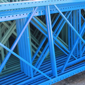 48" x 144" Used Teardrop Pallet Rack Upright- Old Style