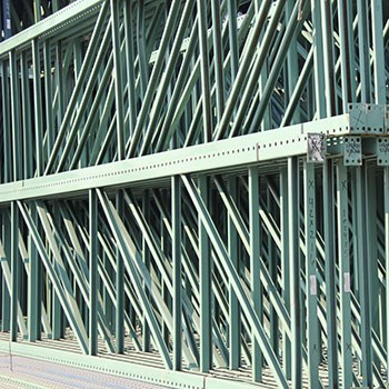 42” x 216” Used Teardrop Pallet Rack Upright- Old Style 42” x 216” Used Teardrop Pallet Rack Upright- Old Style