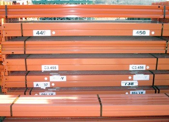 96" x 3 1/4" Used Teardrop Pallet Rack Beam- New Style