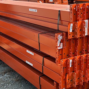 96" x 3 1/2" Used Teardrop Pallet Rack Beam- Punch Style
