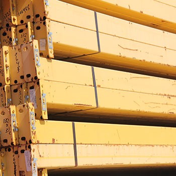 132" x 3 1/2" Used Teardrop Pallet Rack Beam- Old Style