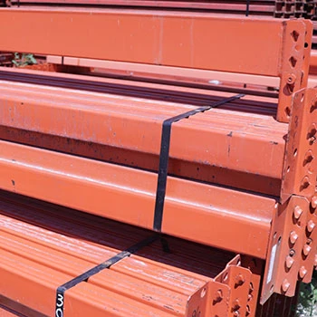 96" x 4" Used Teardrop Pallet Rack Beam- Punched Style