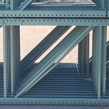 44" x 156" Used Teardrop Pallet Rack Upright- Old Style