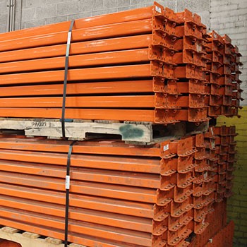 138" x 4" Used Teardrop Pallet Rack Beam- Old Style