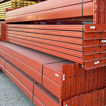 132" x 6" Used Teardrop Pallet Rack Beam- Punch Style