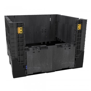 48"Wx45"Lx25"H Heavy-Duty Collapsible Bulk Containers - Black