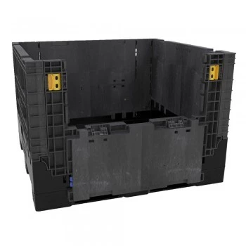 48"Wx45"Lx25"H Heavy-Duty Collapsible Bulk Containers - Black