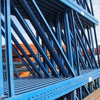 46” x 120” Used Teardrop Pallet Rack Upright- Old Style 46” x 120” Used Teardrop Pallet Rack Upright- Old Style