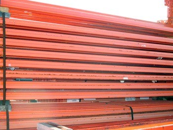 96 1/2" x 2" Used Teardrop Pallet Rack Beam- New Style