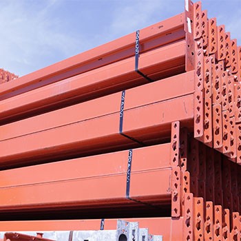 96" x 4 1/2" Used Teardrop Pallet Rack Beam- Punched Style