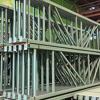 42" x 192" Reconditioned Teardrop Pallet Rack Upright- New Style