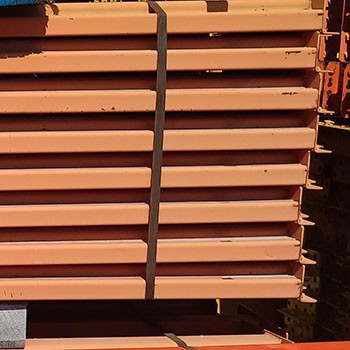 92" x 4" Used Teardrop Pallet Rack Beam- Punch Style