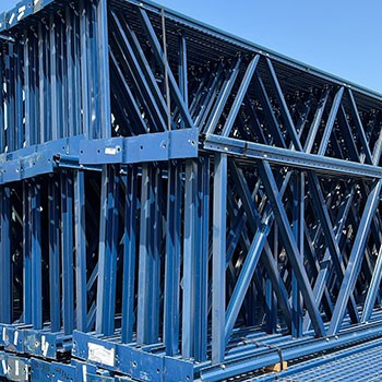 42” x 336” Used Teardrop Pallet Rack Upright- Old Style 42” x 336” Used Teardrop Pallet Rack Upright- Old Style