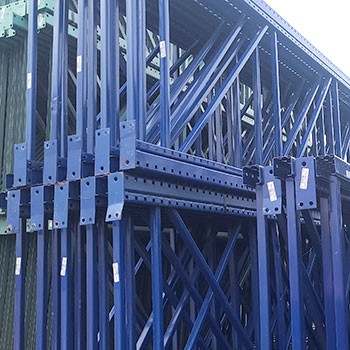 48" x 228" Used Teardrop Pallet Rack Upright- Old Style