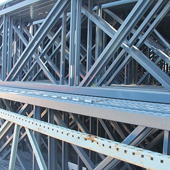 48" x 312" Used Teardrop Pallet Rack Upright- Old Style
