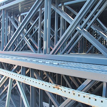 48” x 312” Used Teardrop Pallet Rack Upright- Old Style 48” x 312” Used Teardrop Pallet Rack Upright- Old Style