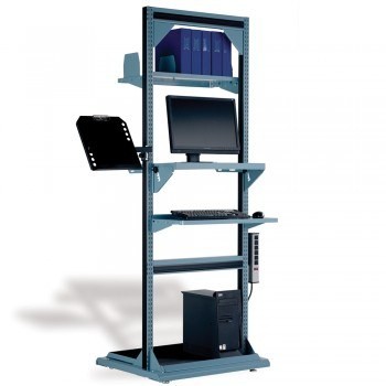 32"Wx27"Dx55" Computer Multi-Station - Everest blue