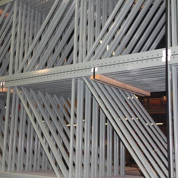48” x 144” Teardrop Pallet Rack Upright- Old Style 48” x 144” Teardrop Pallet Rack Upright- Old Style