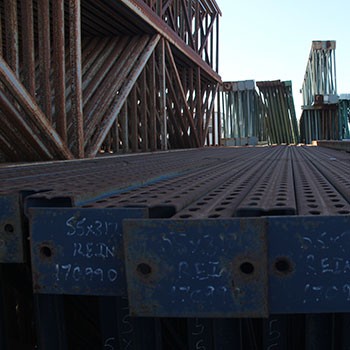55” x 312” Used Teardrop Pallet Rack Upright- Old Style 55” x 312” Used Teardrop Pallet Rack Upright- Old Style