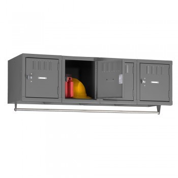 Wall-Mount Locker - 4 Openings Per Unit - Medium gray Wall-Mount Locker - 4 Openings Per Unit - Medium gray