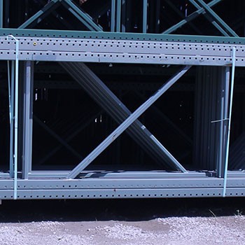48” x 312” Used Teardrop Pallet Rack Upright- Old Style 48” x 312” Used Teardrop Pallet Rack Upright- Old Style