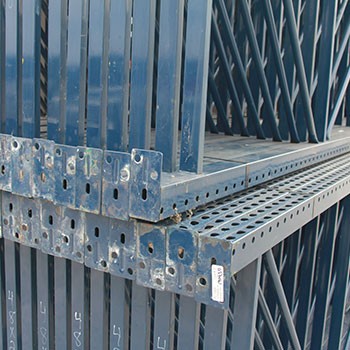 48" x 288" Used Teardrop Pallet Rack Upright- Old Style