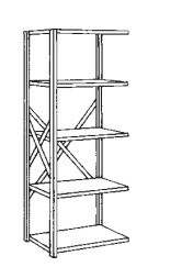 15"x42"x99" Steel Warehouse Shelving Adder - 5 Shelf