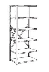 15"x42"x99" Steel Warehouse Shelving Adder - 6 Shelf