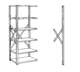 15"x42"x99" Steel Warehouse Shelving Starter - 6 Shelf