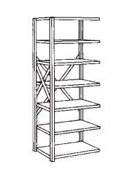 15"x42"x99" Steel Warehouse Shelving Adder - 7 Shelf