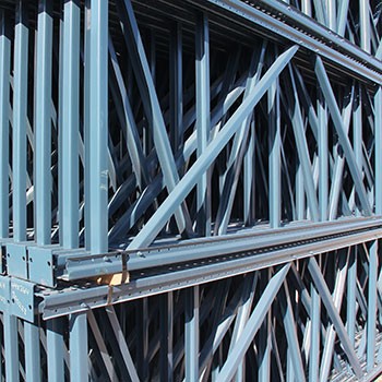 44” x 264” Used Teardrop Pallet Rack Upright- Old Style 44” x 264” Used Teardrop Pallet Rack Upright- Old Style