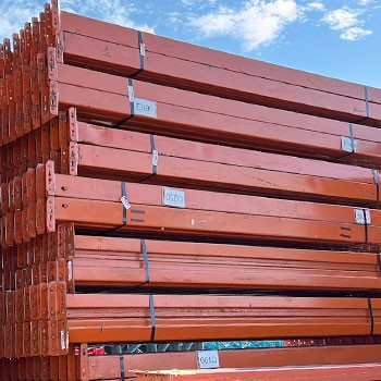 96" x 4" Used Teardrop Pallet Rack Beam- Old Style