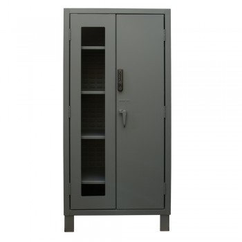 36"x24"x78" Access Control Cabinet- 1 Solid/1 Clear-View Door