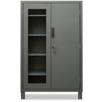48"x24"x78" Access Control Cabinet- 1 Solid/1 Clear-View Door