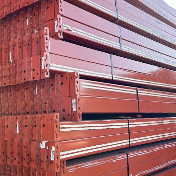 132" x 4" Used Teardrop Pallet Rack Beam- Punch Style