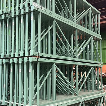 42" x 168" Reconditioned Teardrop Pallet Rack Upright- Old Style