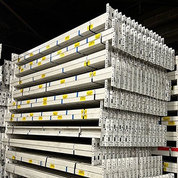 96” x 2 1/2” Used Teardrop Pallet Rack Beam- Old Style 96” x 2 1/2” Used Teardrop Pallet Rack Beam- Old Style