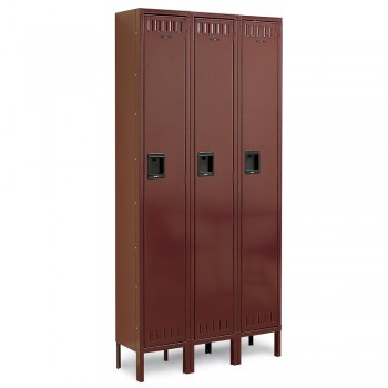 12x12x60" Openings - 1-Tier Locker - 3 Lockers Wide - Welded - Wine