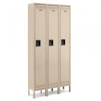 12x12x60" Openings - 1-Tier Locker - 3 Lockers Wide - Welded - Sand