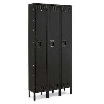 12x15x60” Openings - 1-Tier Locker - 3 Lockers Wide - Welded - Black 12x15x60” Openings - 1-Tier Locker - 3 Lockers Wide - Welded - Black