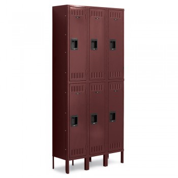 12x18x36" Openings - 2-Tier Locker - 3 Lockers Wide - Welded - Wine